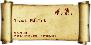 Aradi Márk névjegykártya
